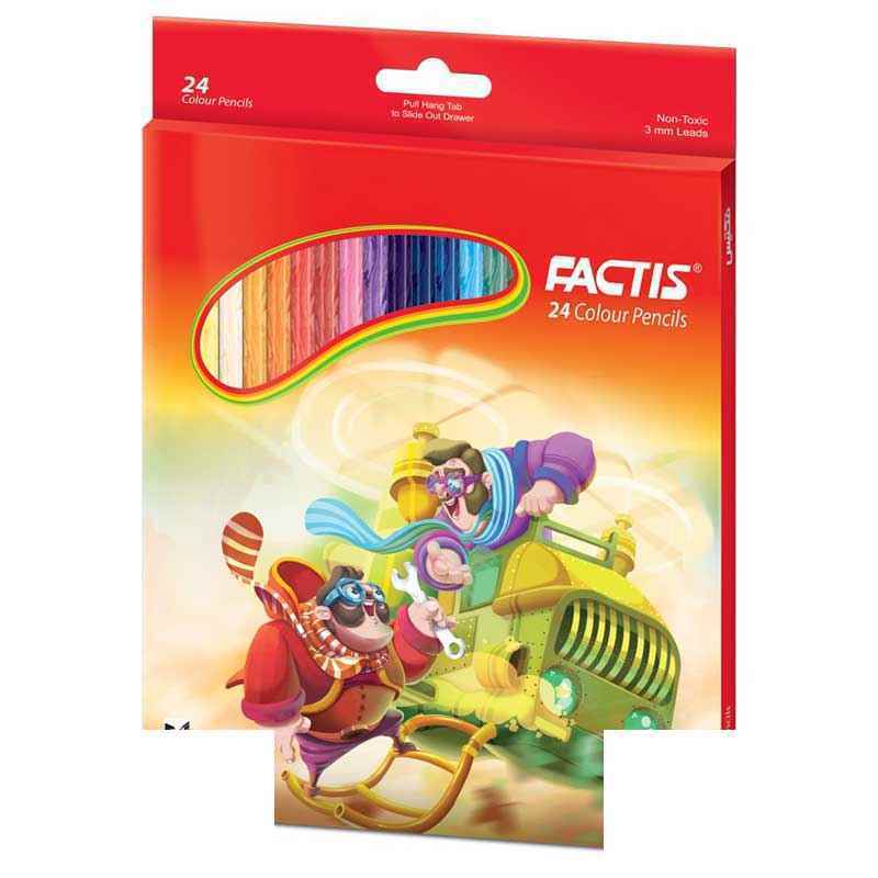 مدادرنگی24رنگ شش گوش جعبه مقوایی فکتیس