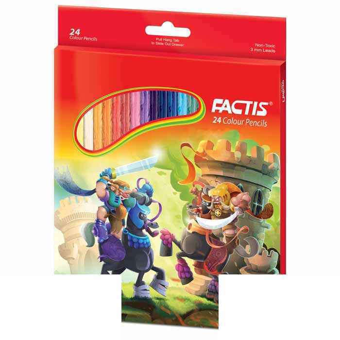 مدادرنگی24رنگ شش گوش جعبه مقوایی فکتیس